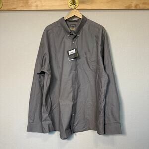Men's Eddie Bauer Gray Classic Oxford‎ Button Down Size XXL NEW